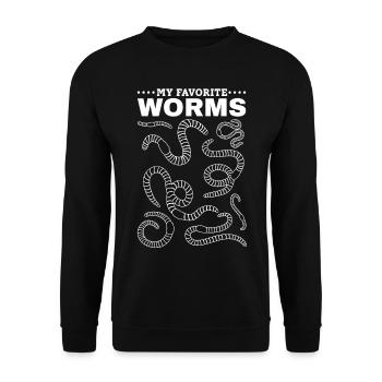 Compost worms Nice worm lover My - Unisex Sweatshirt - black - Front - Alina (178cm) & Michal (187cm)