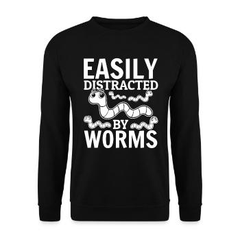 Worm Lover compost worm easily from worms - Unisex Sweatshirt - black - Front - Alina (178cm) & Michal (187cm)