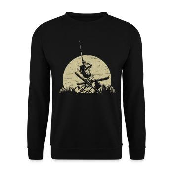 Berge Snowboarden Wintersport Snowboarder - Unisex Pullover - Schwarz - Vorne - Alina (178cm) & Michal (187cm)