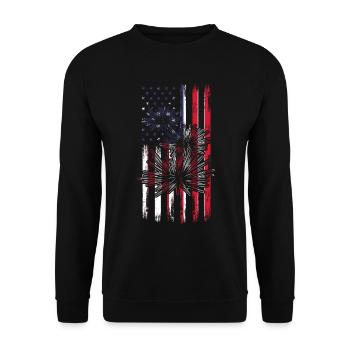 Sea urchins with US flag 4 July Sea urchins with - Unisex Sweatshirt - black - Front - Alina (178cm) & Michal (187cm)