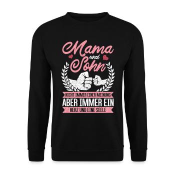 Vintage Mama und Sohn Geschenk Mutter - Unisex Pullover - Schwarz - Vorne - Alina (178cm) & Michal (187cm)