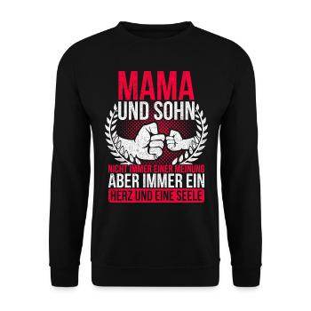 Vintage Mama und Sohn Geschenk Mutter - Unisex Pullover - Schwarz - Vorne - Alina (178cm) & Michal (187cm)