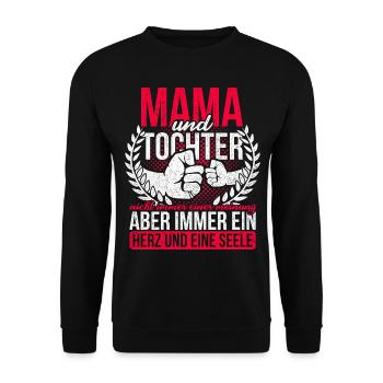 Vintage Mama Tochter Geschenk Mutter Geburtstag - Unisex Pullover - Schwarz - Vorne - Alina (178cm) & Michal (187cm)