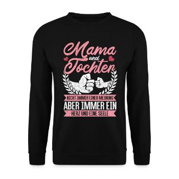 Vintage Mama Tochter Geschenk Mutter Geburtstag - Unisex Pullover - Schwarz - Vorne - Alina (178cm) & Michal (187cm)