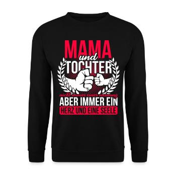 Mama und Tochter Geschenk Mutter Geburtstag - Unisex Pullover - Schwarz - Vorne - Alina (178cm) & Michal (187cm)
