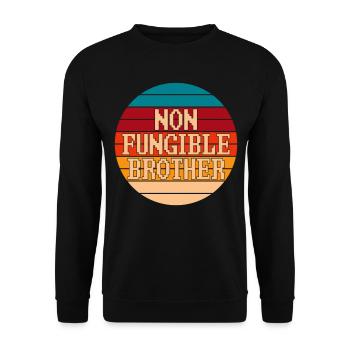 Cryptocurrency Crypto NFT Non Fungible Brother - Unisex Pullover - Schwarz - Vorne - Alina (178cm) & Michal (187cm)