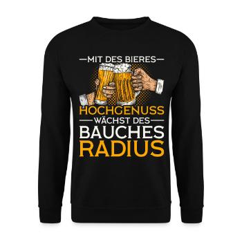 Bier Geschenk Biertrinker Bierliebhaber Lustig - Unisex Pullover - Schwarz - Vorne - Alina (178cm) & Michal (187cm)