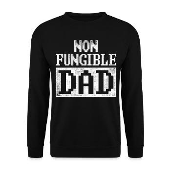 Vintage NFT Art Cypto Father Non Fungible Dad - Unisex Sweatshirt - black - Front - Alina (178cm) & Michal (187cm)