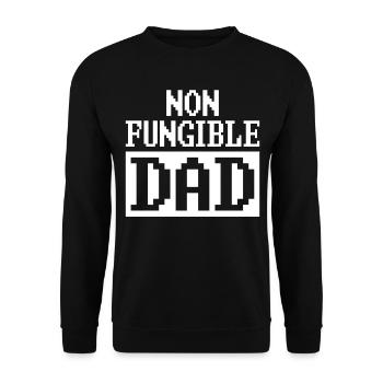 NFT Art Cypto Father Quote Non Fungible Dad - Unisex Sweatshirt - black - Front - Alina (178cm) & Michal (187cm)