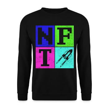 Crypto Art Lover Sign Non Fungible Token NFT - Unisex Sweatshirt - black - Front - Alina (178cm) & Michal (187cm)