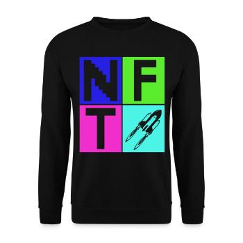 Crypto Art Lover Sign Non Fungible Token NFT - Unisex Sweatshirt - black - Front - Alina (178cm) & Michal (187cm)