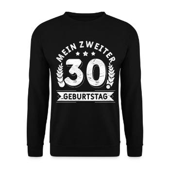 60 Mann Zweiter 30. Geburtstag 60. Geburtstag - Unisex Pullover - Schwarz - Vorne - Alina (178cm) & Michal (187cm)