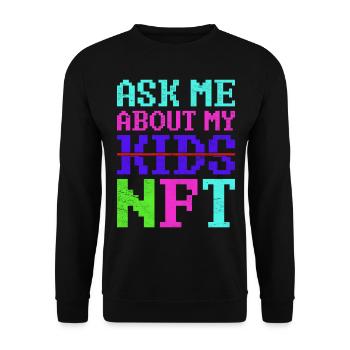 Vintage Crypto NFT Fathers Day Funny Kids Gift - Unisex Sweatshirt - black - Front - Alina (178cm) & Michal (187cm)