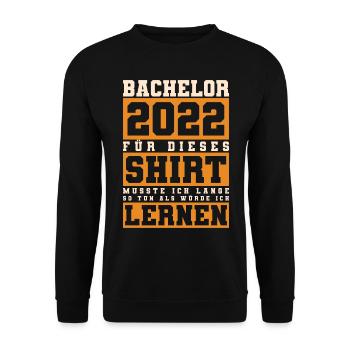 Studium Bachelorabschluss Geschenk Bachelor 2022 - Unisex Pullover - Schwarz - Vorne - Alina (178cm) & Michal (187cm)