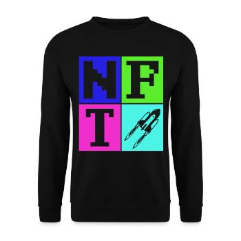 Crypto Art Lover Sign Non Fungible Token NFT - Unisex Sweatshirt - black - Front - Alina (178cm) & Michal (187cm)