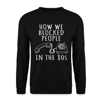 Phone 80s funny saying Dad Joke Meme - Unisex Sweatshirt - black - Front - Alina (178cm) & Michal (187cm)