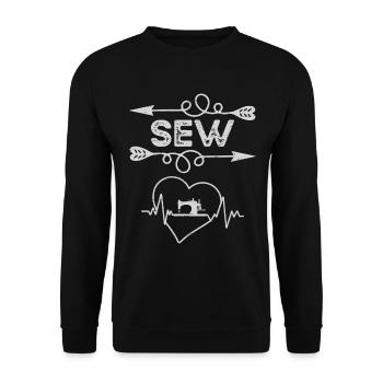 Coudre des flèches Quilt Tissu Aiguille Couturière - Sweat-shirt Unisexe - noir - Devant - Alina (178cm) & Michal (187cm)