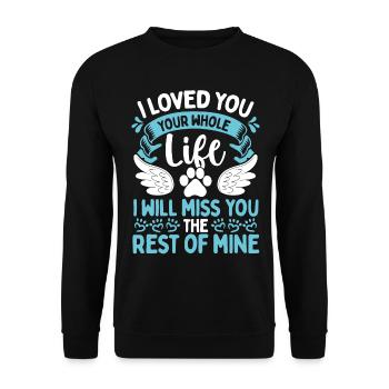 Dog Remembrance Dog Owner Pet Sympathy Dog Loss - Unisex Pullover - Schwarz - Vorne - Alina (178cm) & Michal (187cm)
