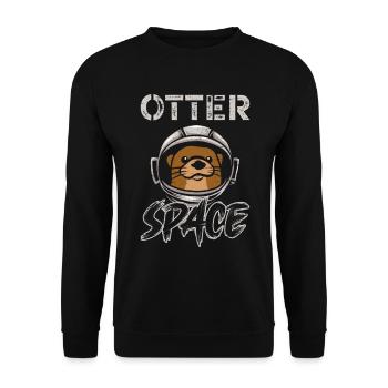 Otter Space Wild Pet Mammal Wildlife - Unisex Sweatshirt - black - Front - Alina (178cm) & Michal (187cm)