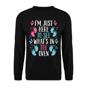 Pregnancy Announcement of the Gender Gender Reveal - Unisex Pullover - Schwarz - Vorne - Alina (178cm) & Michal (187cm)