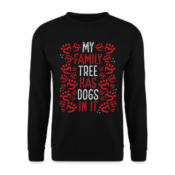 Dog Owner Family Tree has a Dog in it Funny - Unisex Sweatshirt - black - Front - Alina (178cm) & Michal (187cm)
