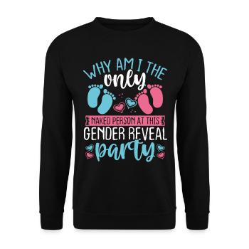 Gender Reveal Party Baby Keeper of the Gender - Unisex Pullover - Schwarz - Vorne - Alina (178cm) & Michal (187cm)