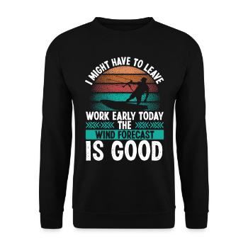 Kitesurfing Wind Forecast Kiteboarding Kitesurf - Unisex Sweatshirt - black - Front - Alina (178cm) & Michal (187cm)