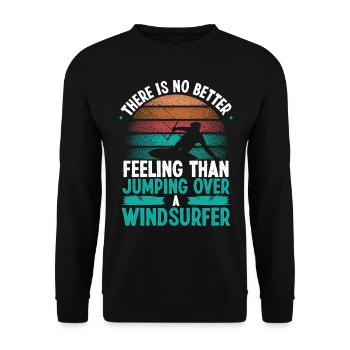 Kitesurfer Jumping Windsurfer Kite Kiteboarder - Unisex Pullover - Schwarz - Vorne - Alina (178cm) & Michal (187cm)