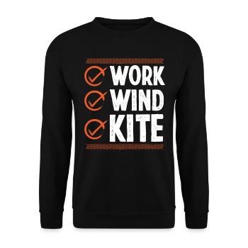 Kitesurfing Work Wind Kite Kitesurfer Kiteboard - Unisex Sweatshirt - black - Front - Alina (178cm) & Michal (187cm)