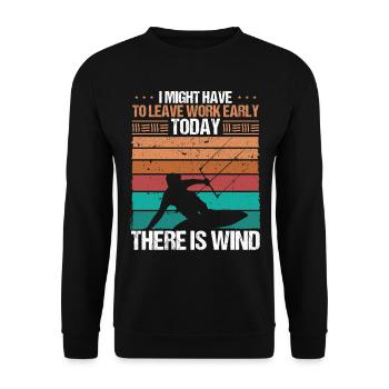 Kiteboarding There is Wind Kitesurfing Kitesurfer - Unisex Pullover - Schwarz - Vorne - Alina (178cm) & Michal (187cm)