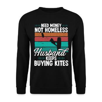 Kitesurf Vintage KitesurfIng Rétro Kitesurfer - Sweat-shirt Unisexe - noir - Devant - Alina (178cm) & Michal (187cm)
