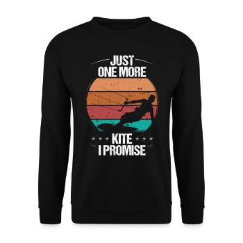 Kitesurfing Just one more Kite I promise Vintage - Unisex Sweatshirt - black - Front - Alina (178cm) & Michal (187cm)