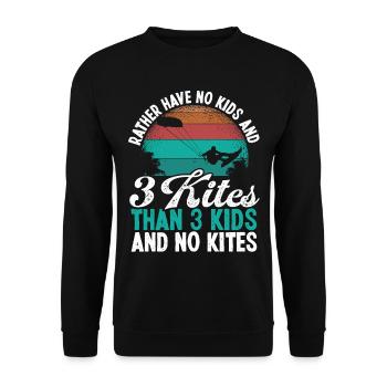 Kitesurfing Kitebaorder Humor Vintage Kiteboarding - Unisex Sweatshirt - black - Front - Alina (178cm) & Michal (187cm)