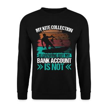 Kiteboarding Vintage Kite Collection Kitesurfing - Unisex Pullover - Schwarz - Vorne - Alina (178cm) & Michal (187cm)