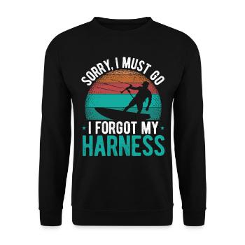 Kiteboarding Harness Kite Kitesurfing Kiteboard - Unisex Sweatshirt - black - Front - Alina (178cm) & Michal (187cm)