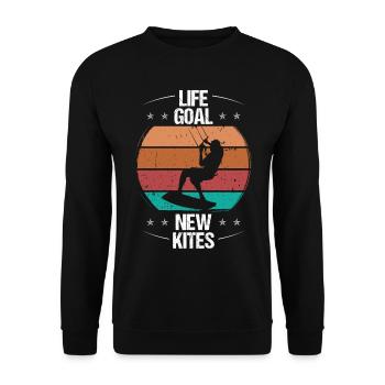 Kiteboarding Life Goal Kite Kitesurfer Kiteboard - Unisex Pullover - Schwarz - Vorne - Alina (178cm) & Michal (187cm)