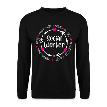 Social Worker Job Occupation Social Welfare - Unisex Sweatshirt - black - Front - Alina (178cm) & Michal (187cm)