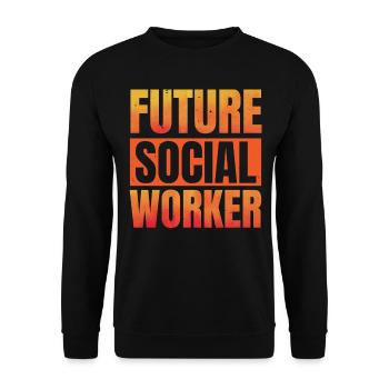Future Social Worker Job Profession Social Well-being - Unisex Sweatshirt - black - Front - Alina (178cm) & Michal (187cm)