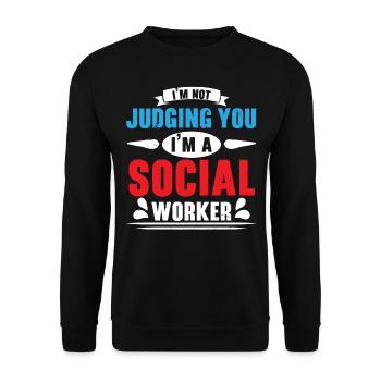 Je ne vous condamne pas, je suis travailleur social - Sweat-shirt Unisexe - noir - Devant - Alina (178cm) & Michal (187cm)