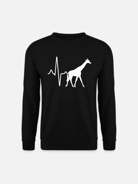 Giraffe Herzschlag - Unisex Pullover - Schwarz