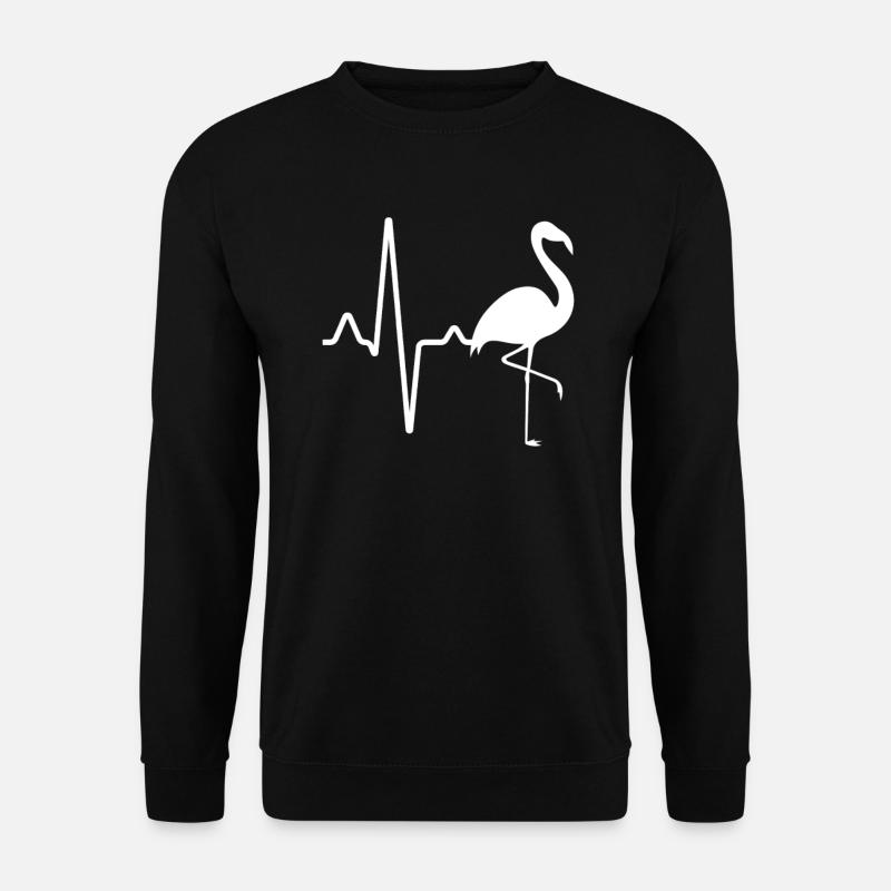 Flamingo Heartbeat - Unisex Sweatshirt - black