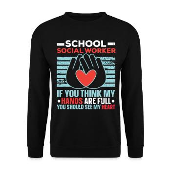 Social Worker Job Occupation Social Welfare - Unisex Sweatshirt - black - Front - Alina (178cm) & Michal (187cm)