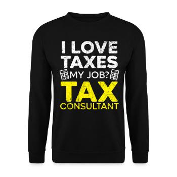 I love taxes tax advisor accountant tax - Unisex Sweatshirt - black - Front - Alina (178cm) & Michal (187cm)