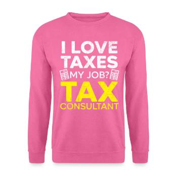 J’adore les impôts conseiller fiscal comptable fiscalité - Sweat-shirt Unisexe - rose - Devant