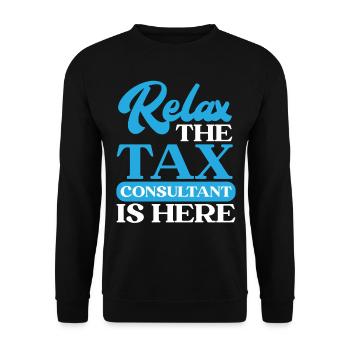 Détendez-vous le conseiller fiscal est ici CPA - Sweat-shirt Unisexe - noir - Devant - Alina (178cm) & Michal (187cm)