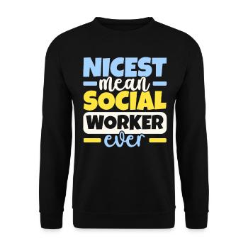 Le plus beau travailleur social de tous les temps Job Soz - Sweat-shirt Unisexe - noir - Devant - Alina (178cm) & Michal (187cm)