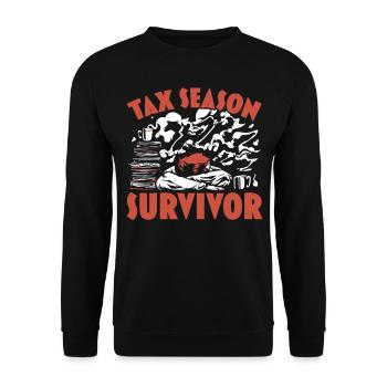 Steuersaison Überlebenskünstler Steuerberater CPA - Unisex Pullover - Schwarz - Vorne - Alina (178cm) & Michal (187cm)