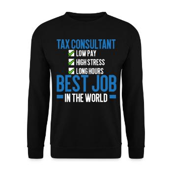 Steuerberater Bester Job der Welt Buchhalter - Unisex Pullover - Schwarz - Vorne - Alina (178cm) & Michal (187cm)