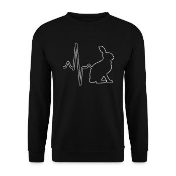 Rabbit Heartbeat - Unisex Sweatshirt - black - Front - Alina (178cm) & Michal (187cm)