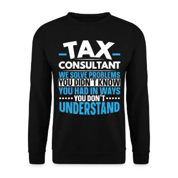 Steuerberater CPA Wirtschaftsprüfer Steuersaison W - Unisex Pullover - Schwarz - Vorne - Alina (178cm) & Michal (187cm)